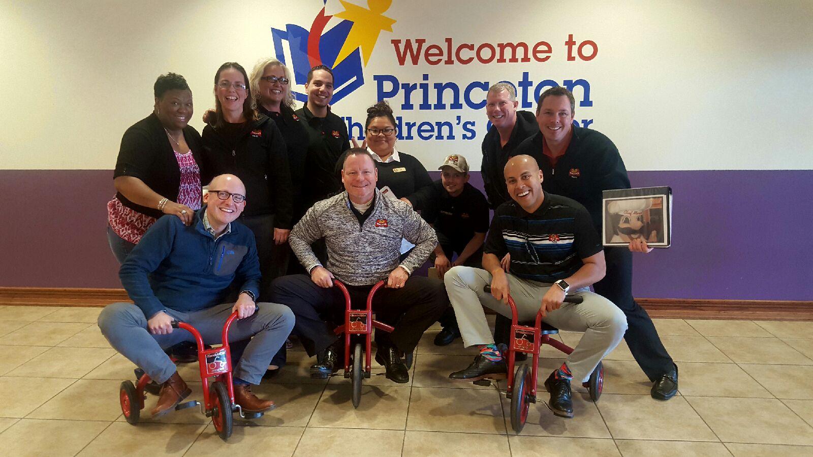 Marco's Pizza team visiting Princeton Children's Center