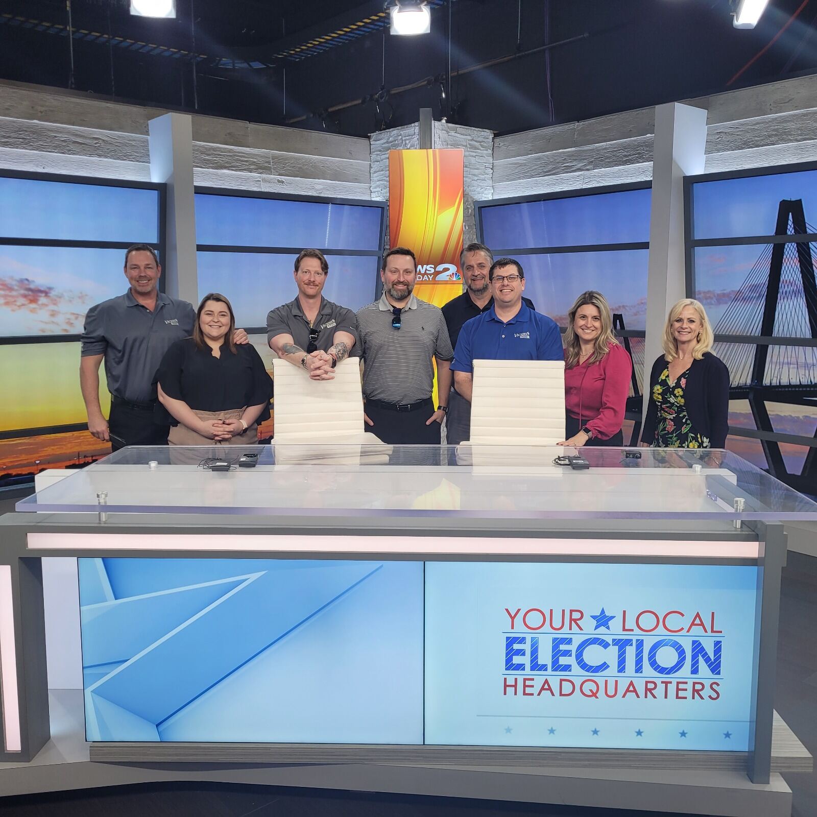 Vicious Biscuit team featured on a local NBC news studio set
